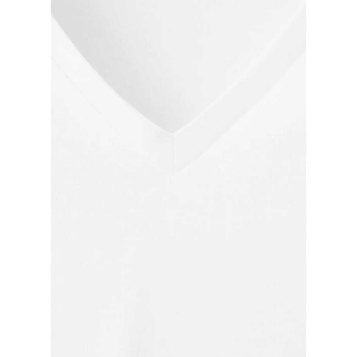 T-shirt coton col en V blanc, MANGO