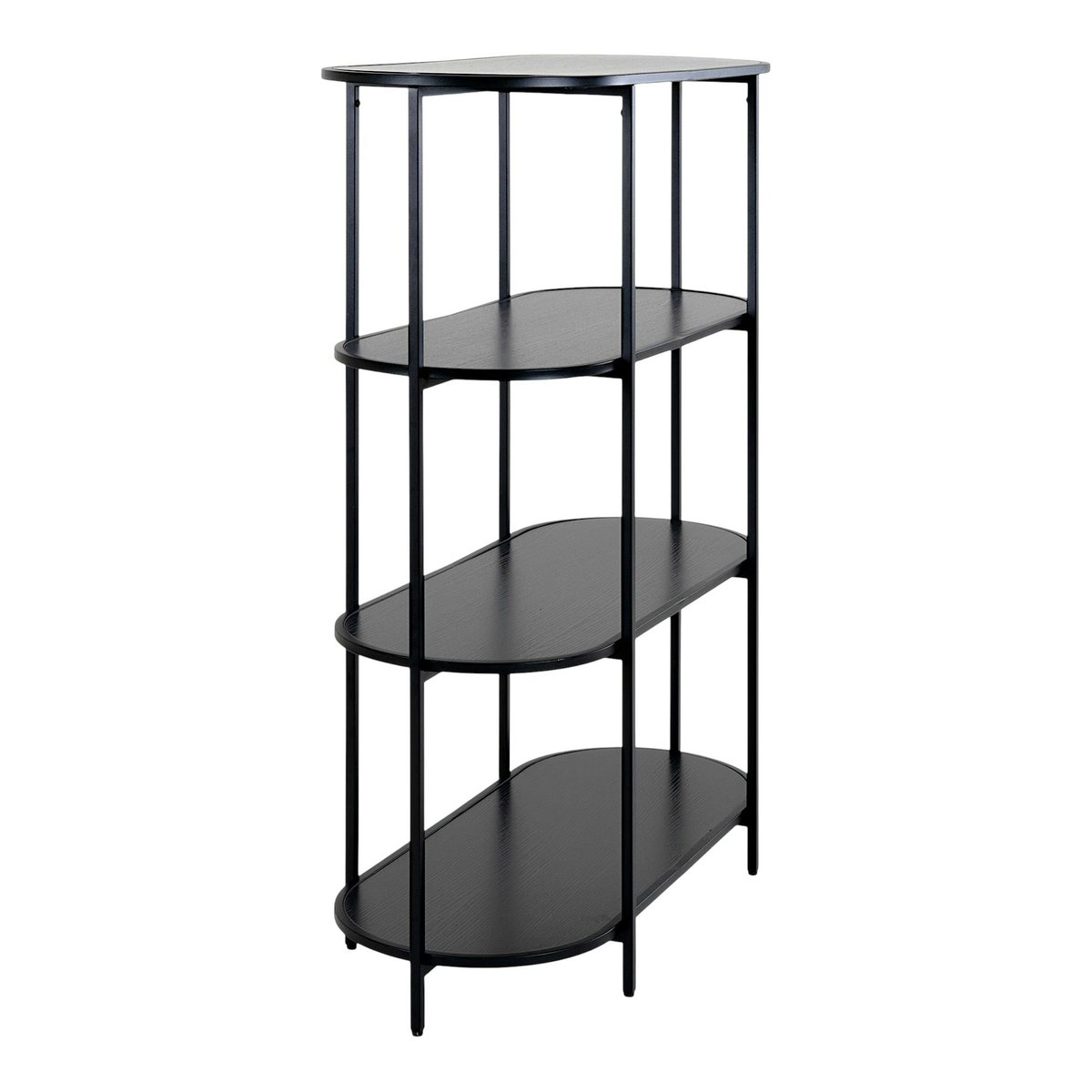Etagère ovale 4 plateaux VARDE noir, PIER IMPORT