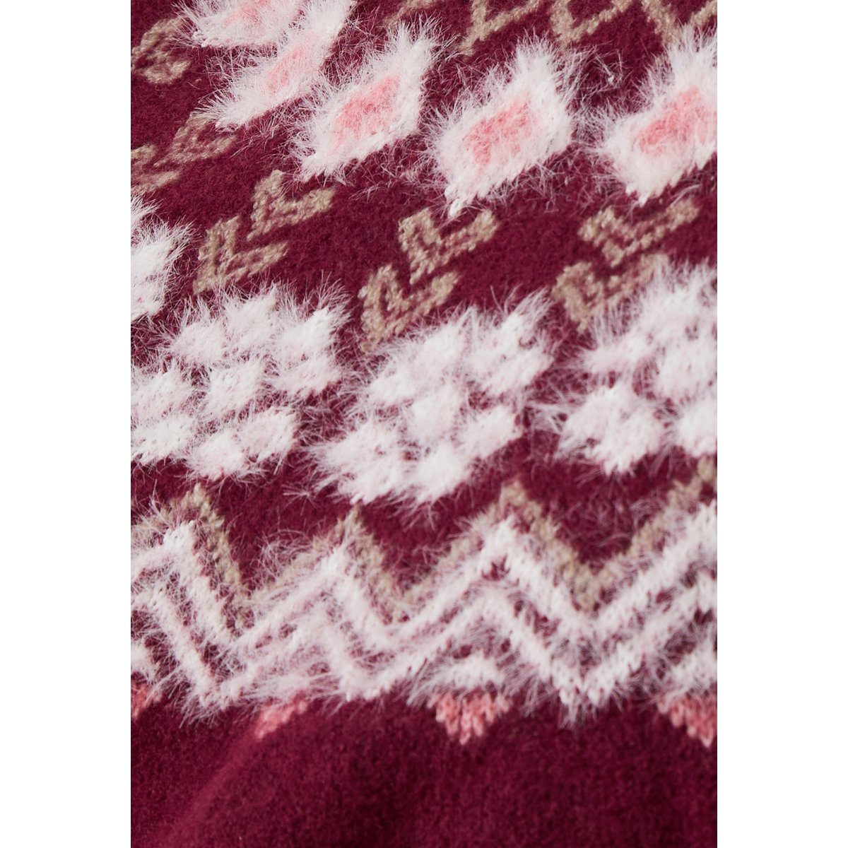 Pull jacquard Thermolactyl rouge bordeaux, DAMART