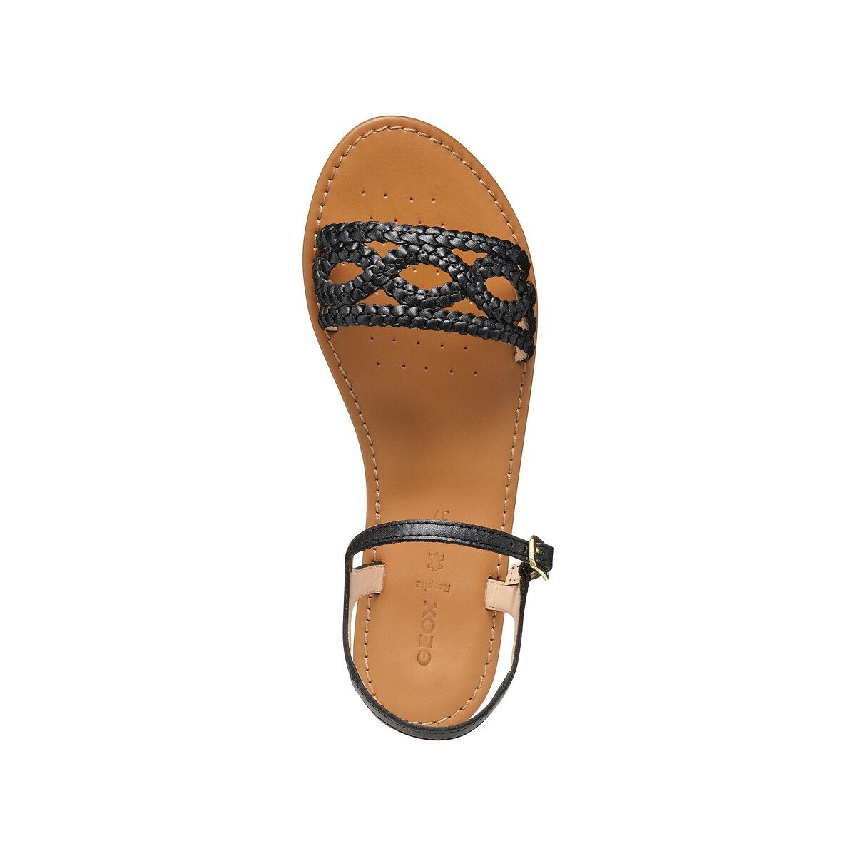 Sozy Leather Flat Sandals black, GEOX