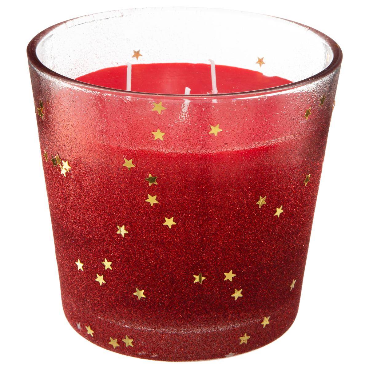 Bougie 3 Mèches rouge, FEERIC LIGHTS & CHRISTMAS