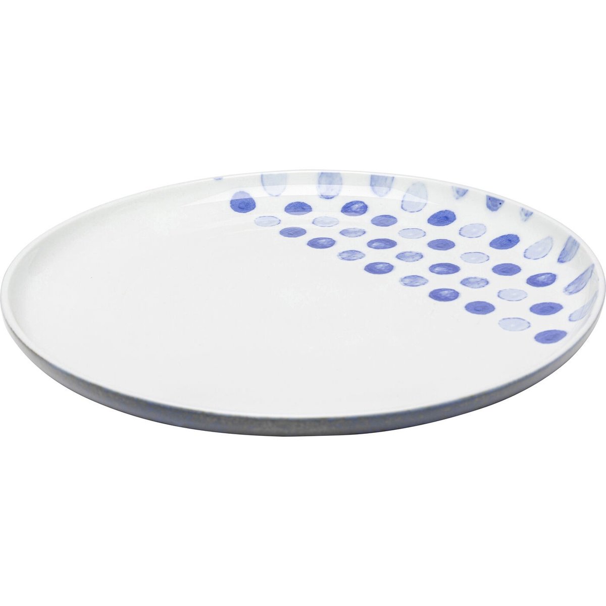 Lot de 4 assiettes plates à pois, PARTITO blanc, KARE DESIGN