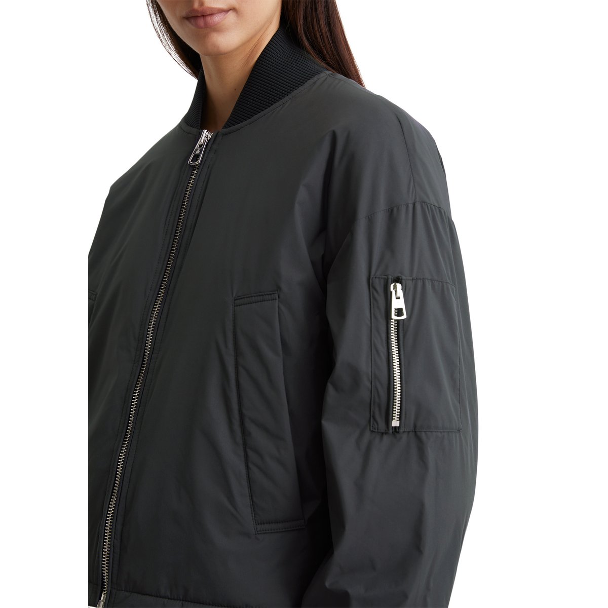 Blouson Aviator régulier en textiles recyclés bleu foncé, MARC O'POLO