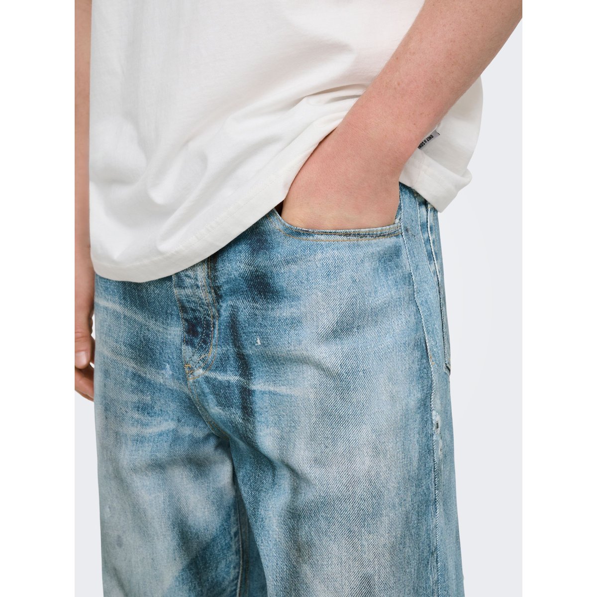 Jean À Coupe Ample medium blue denim, ONLY & SONS