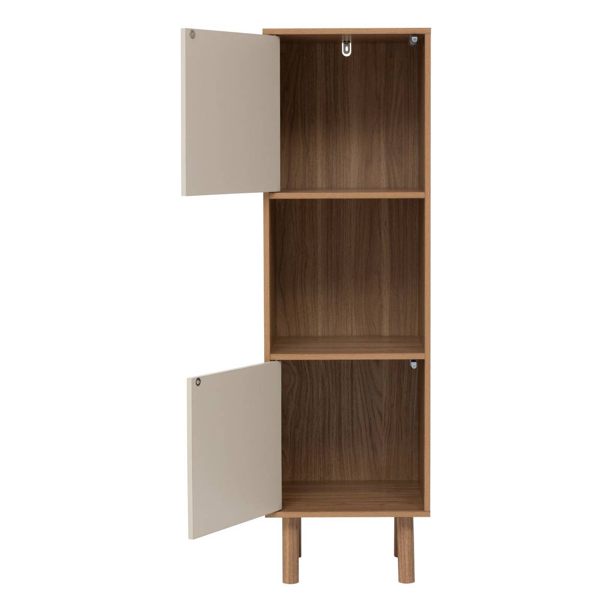 Étagère colonne 3 cases et 2 portes motif rayé MIX'N'MATCH marron, 5FIVE SIMPLY SMART