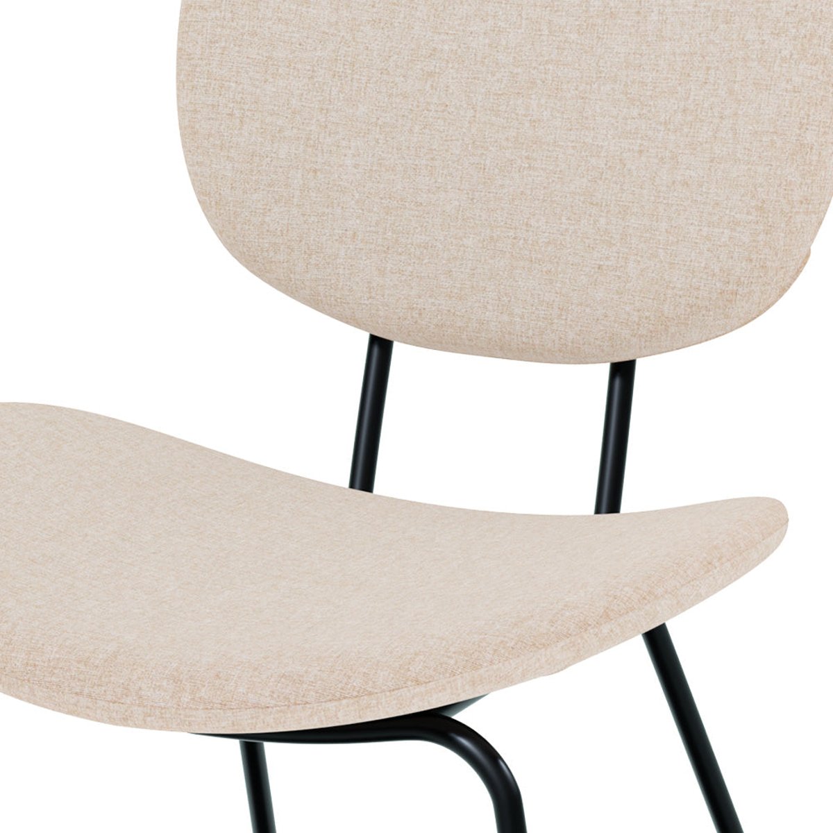 Lot de 2 chaises en tissu et pieds en métal - VERNER beige, MAISON PAVANE