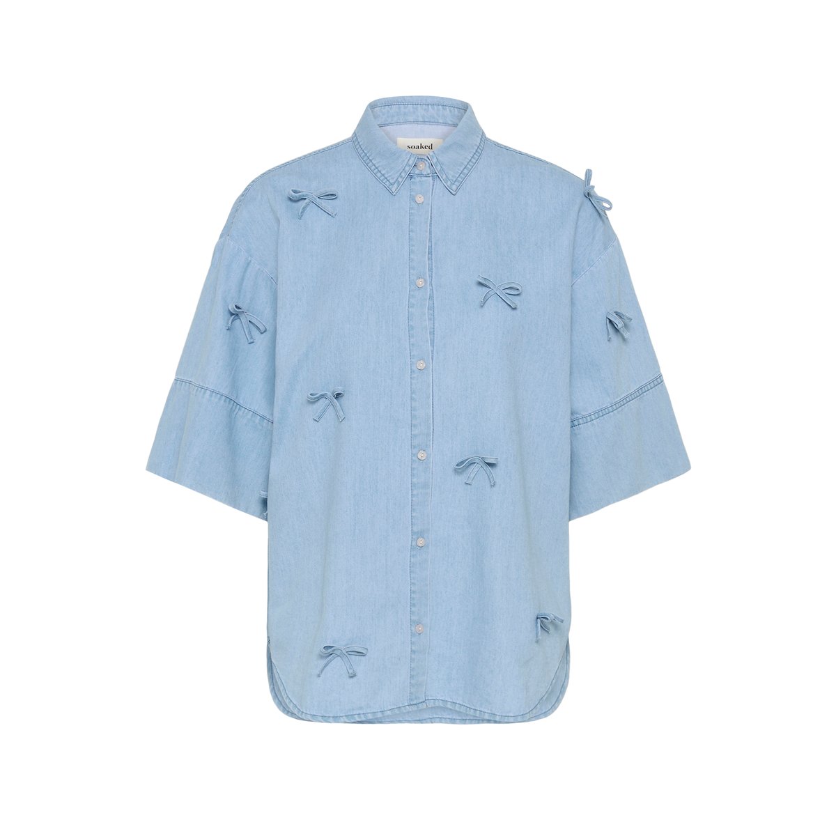 Chemise à manches longues bleu light blue denim, SOAKED IN LUXURY