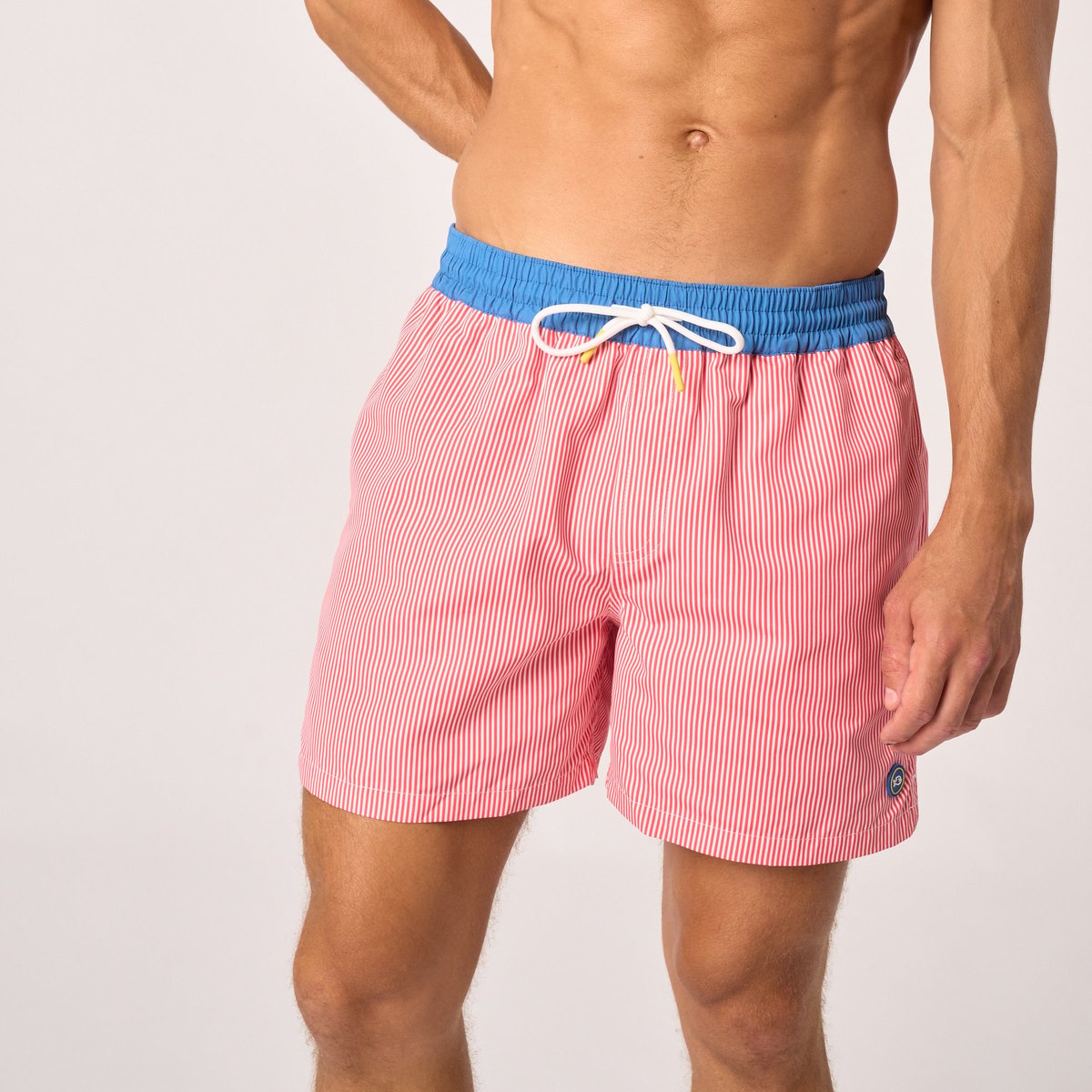 Short de bain en polyester recyclé rouge, BILLYBELT