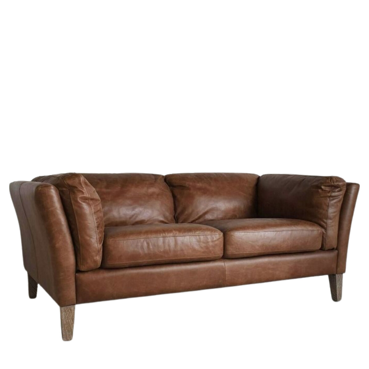 Nadiad Vintage Leather 2 Seater Sofa with Solid Wood Legs brown , ÉDITÉ