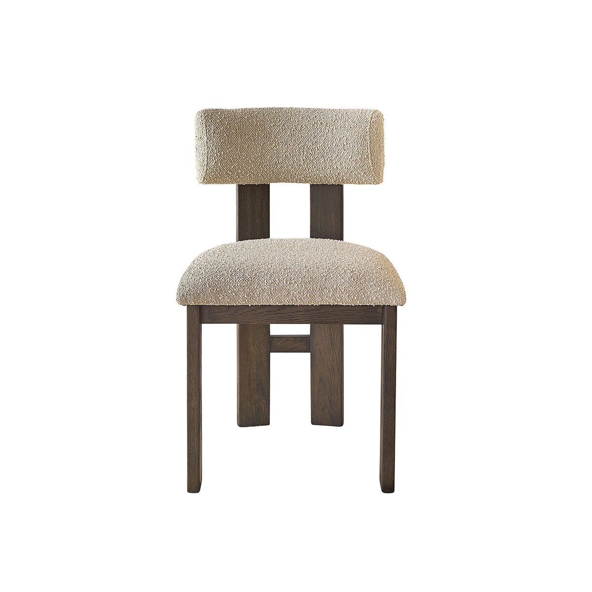 Chaise en bois de chêne et bouclette  NOÉ marron, BERAH GETAH