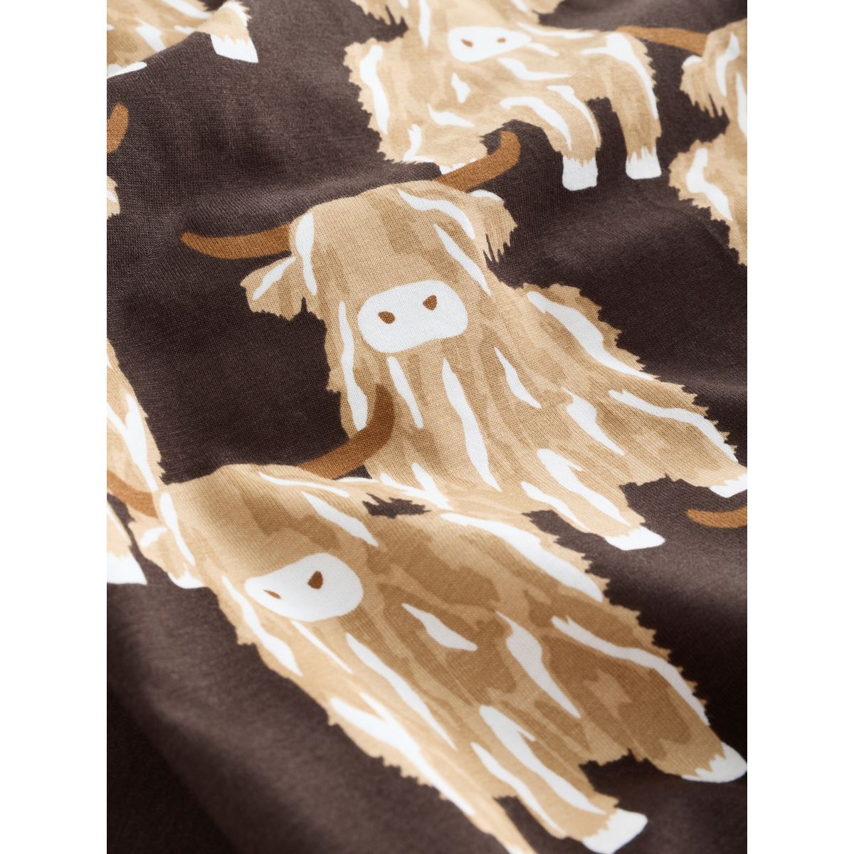 Pyjama en jersey à manches courtes hamish la vache des highlands marron chocolat, NEXT