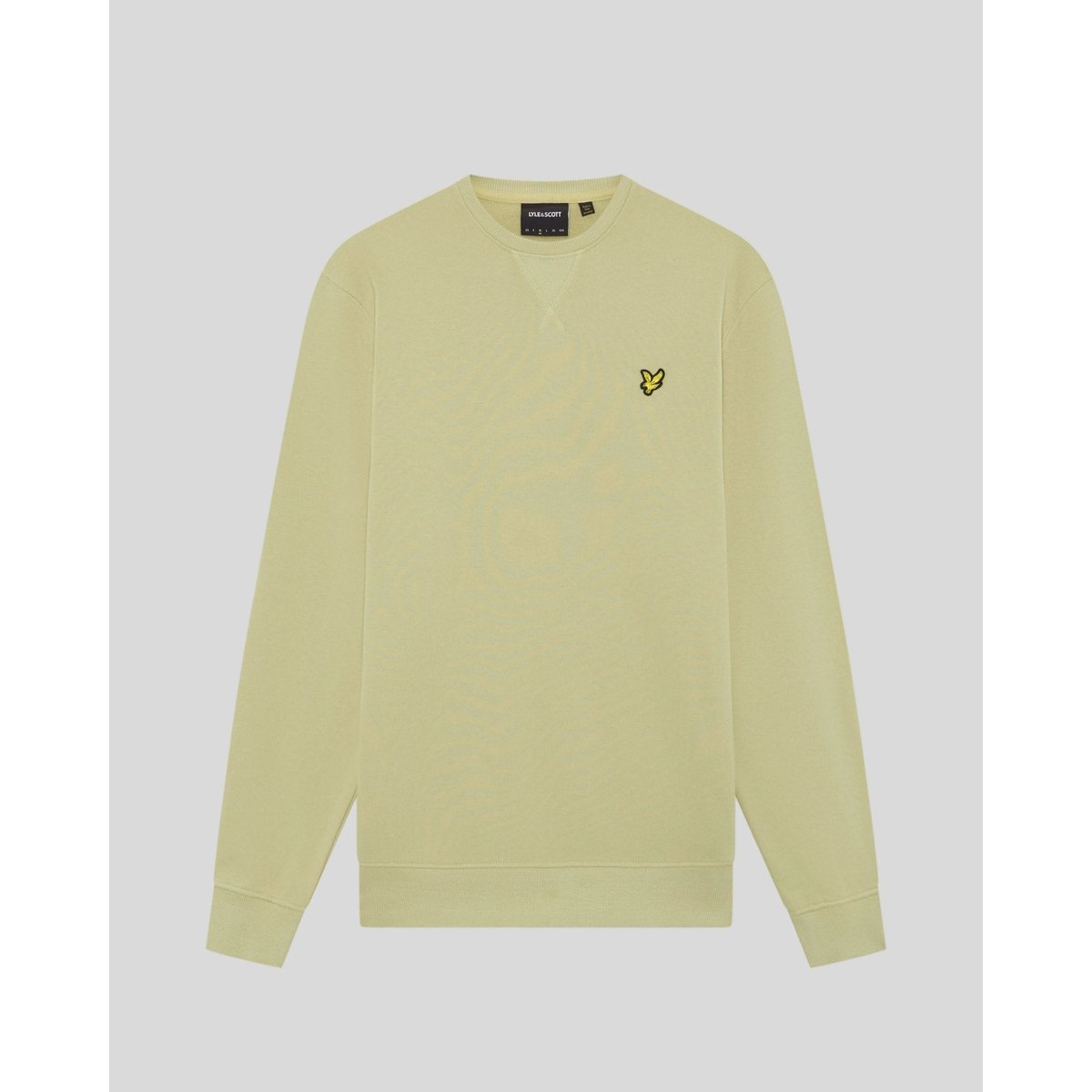 Sweat-shirt col rond en coton vert herbe, LYLE & SCOTT