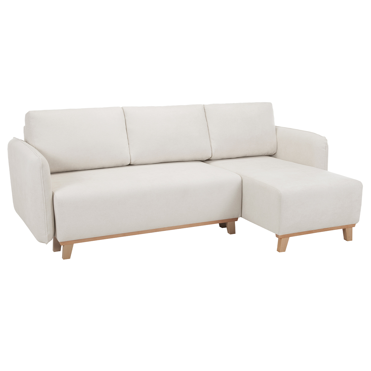 Canapé d'angle convertible et réversible 3-4 places ROMANE beige, MILIBOO