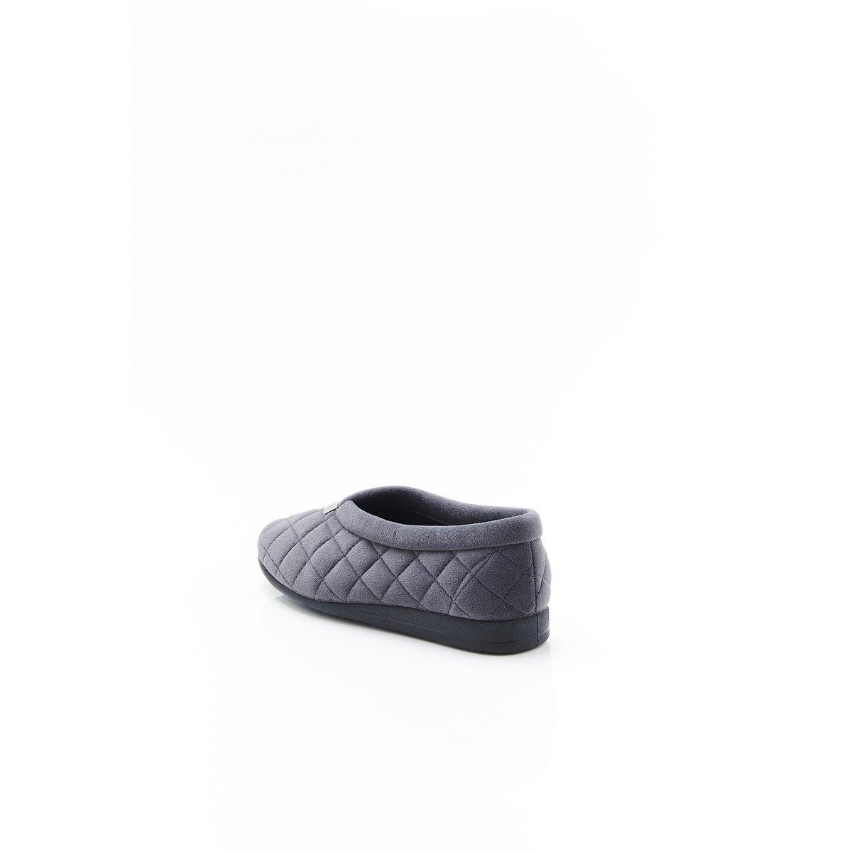 Chaussons en velours matelassé gris, DAMART