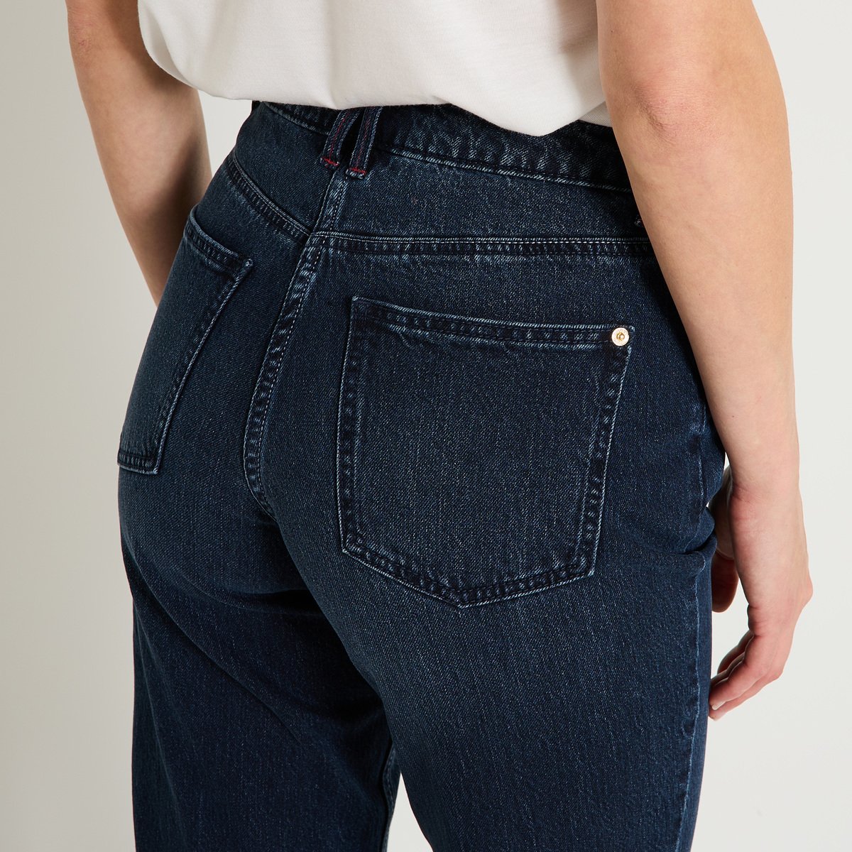 Jean mom ANKARA M02 bleu, GRAIN DE MALICE