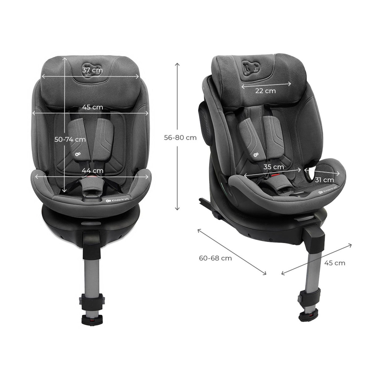 Siège auto Xrider² i-Size gris, KINDERKRAFT