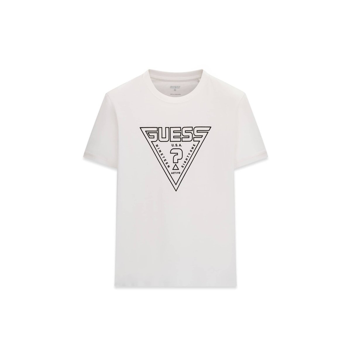 T-Shirt Avec Logo Triangle blanc, GUESS