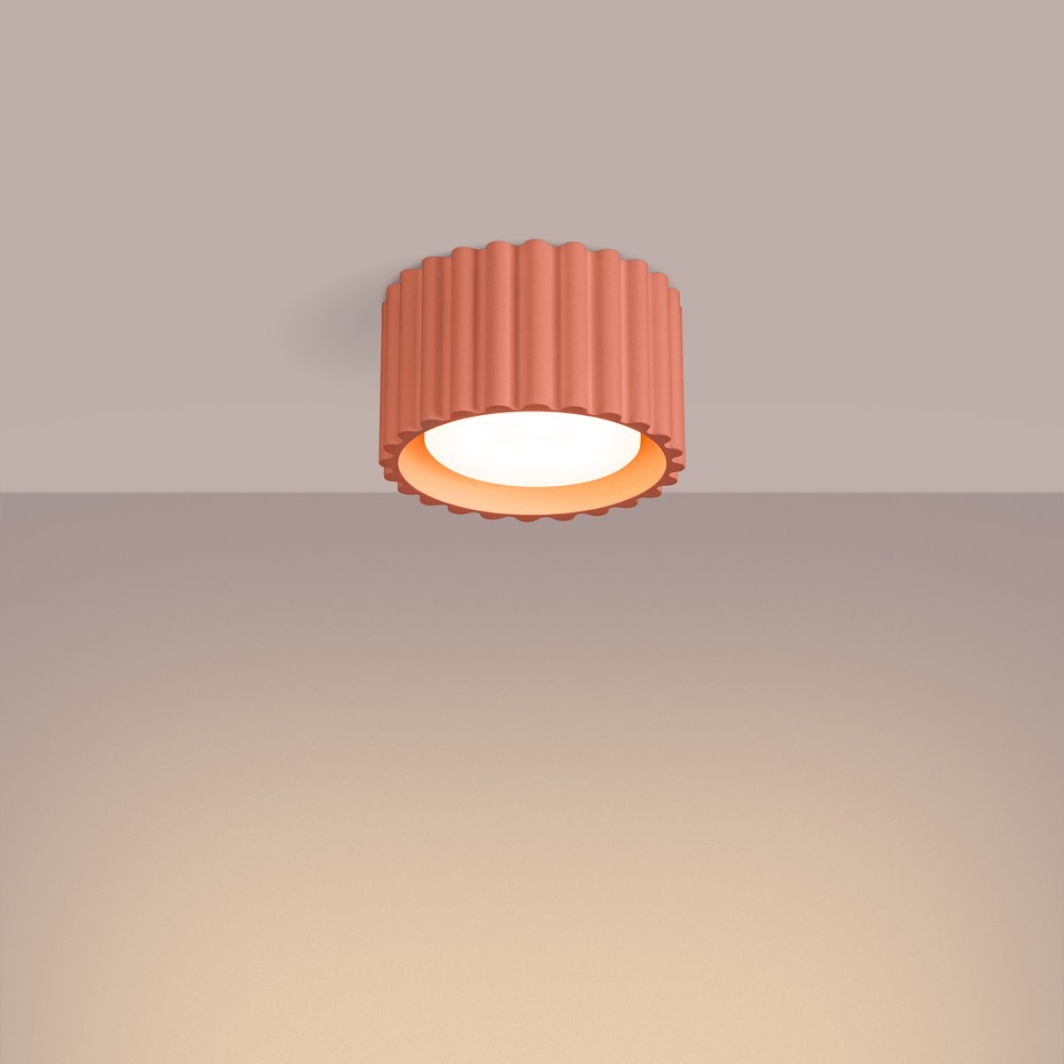 Plafonnier Aluminium Pêche Gx53 1 Aura rose, EDEN