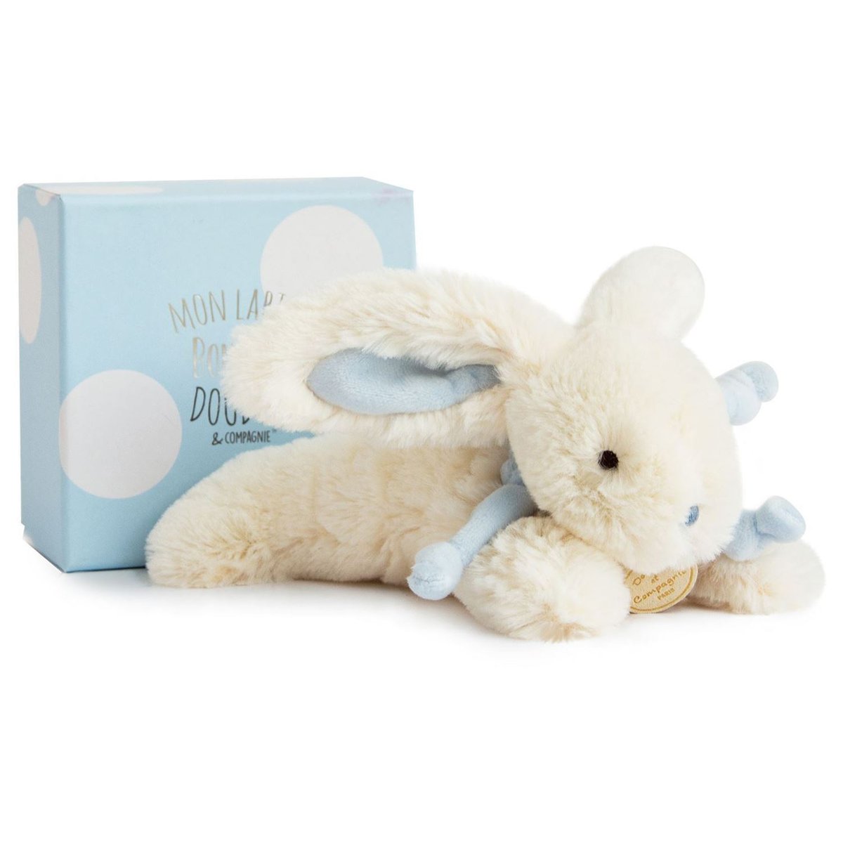 Peluche Lapin BONBON 20 cm bleu, DOUDOU ET COMPAGNIE
