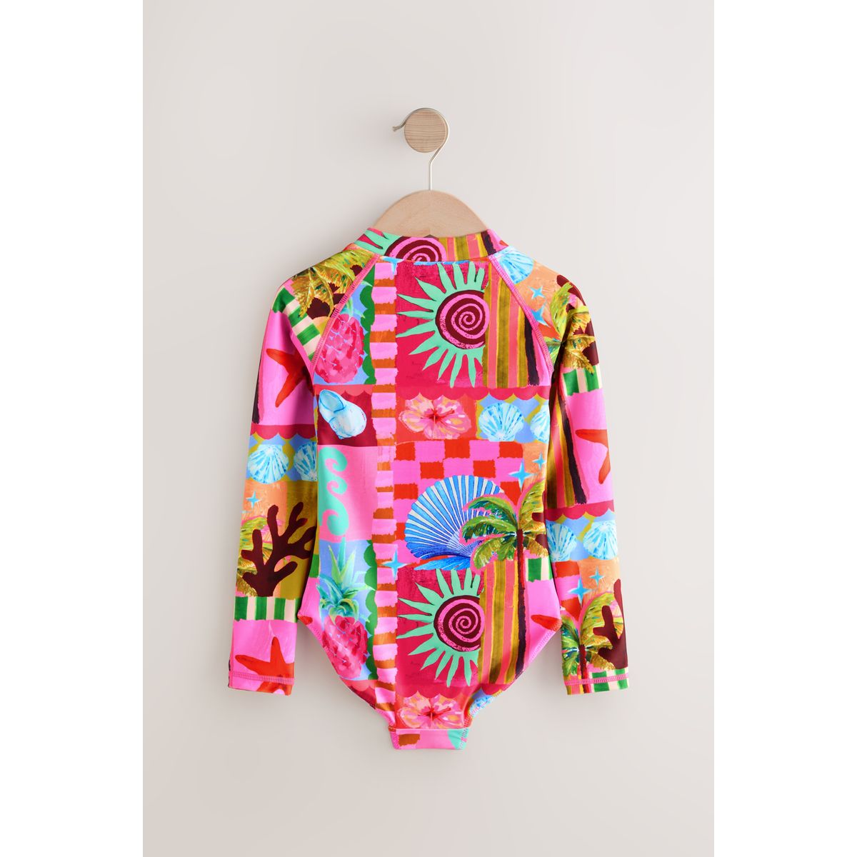 Maillot de bain anti-uv à manches longues rose multi, NEXT