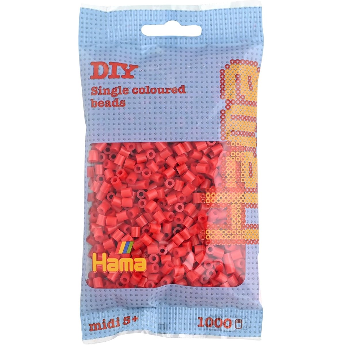 Sachet 1000 perles plastique rouge, HAMA