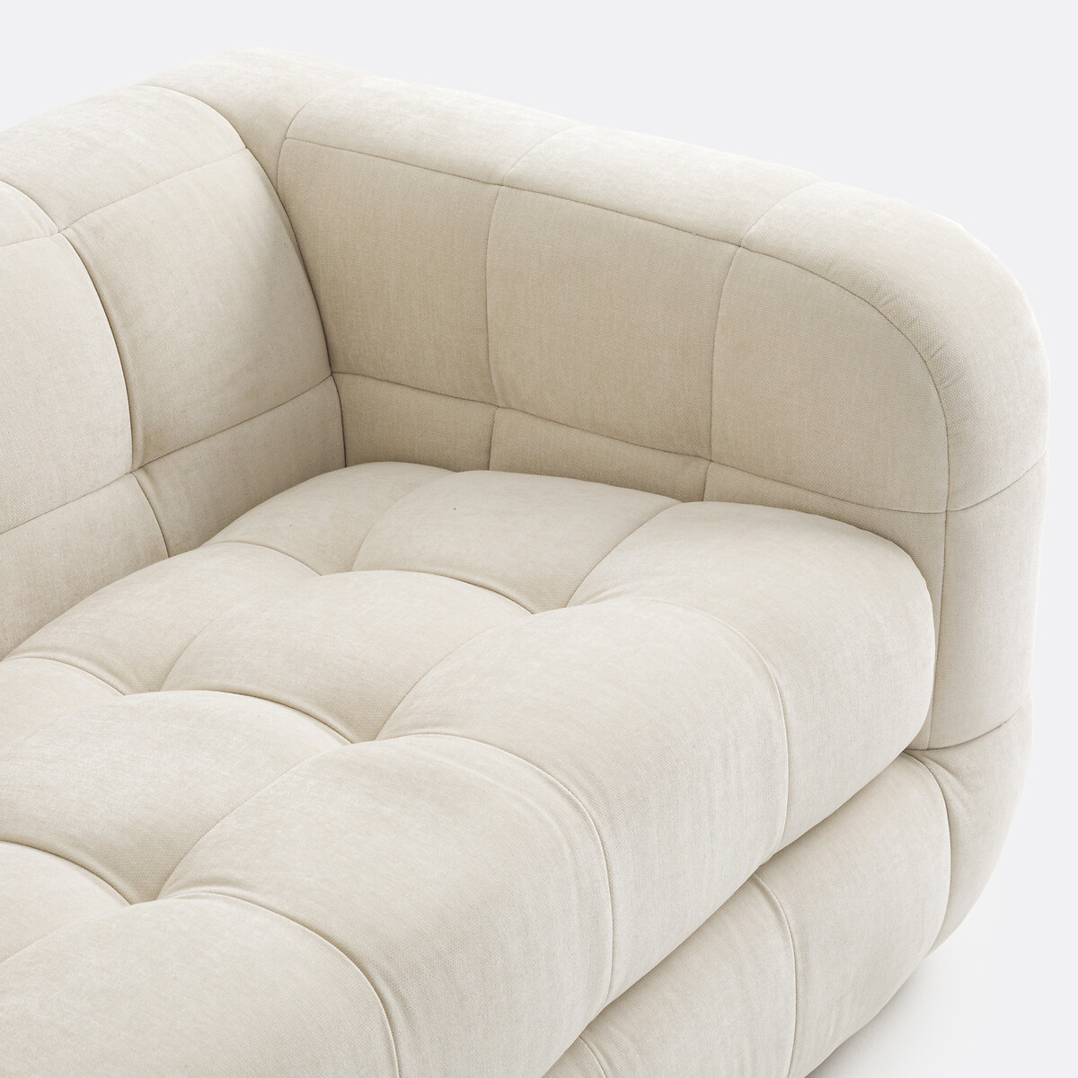 Pieta 3-Seater Velvet Sofa cream, LA REDOUTE INTERIEURS