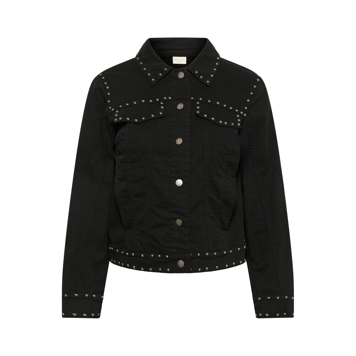 Manteau noir washed black twill, KAFFE CURVE