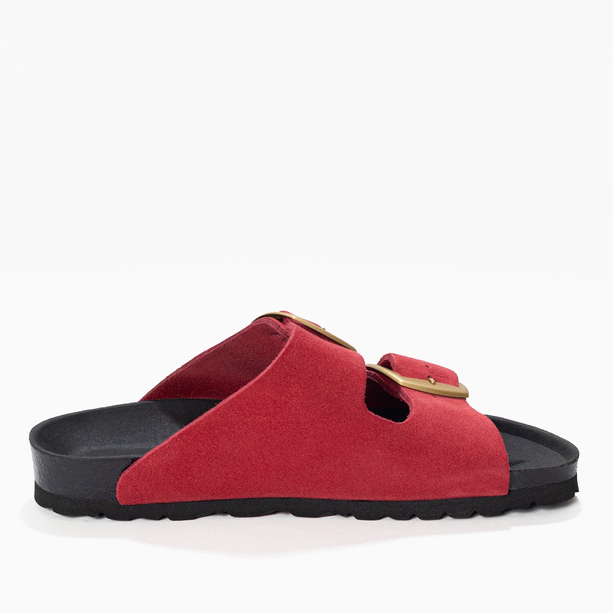 Sandales en cuir suédé ALICANTE rouge, BAYTON