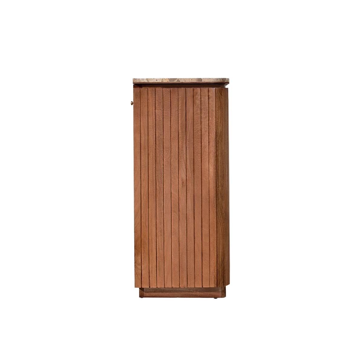 Meuble bar en bois de manguier et marbre  AMAYA bois foncé, MADE IN MEUBLES 