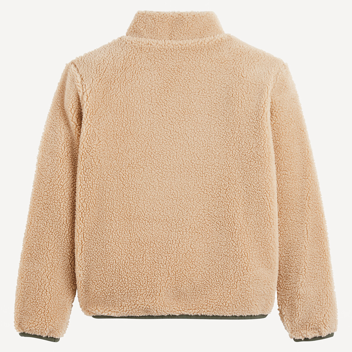 Sherpa Zip-Up Jacket with High Neck dark beige, LA REDOUTE COLLECTIONS