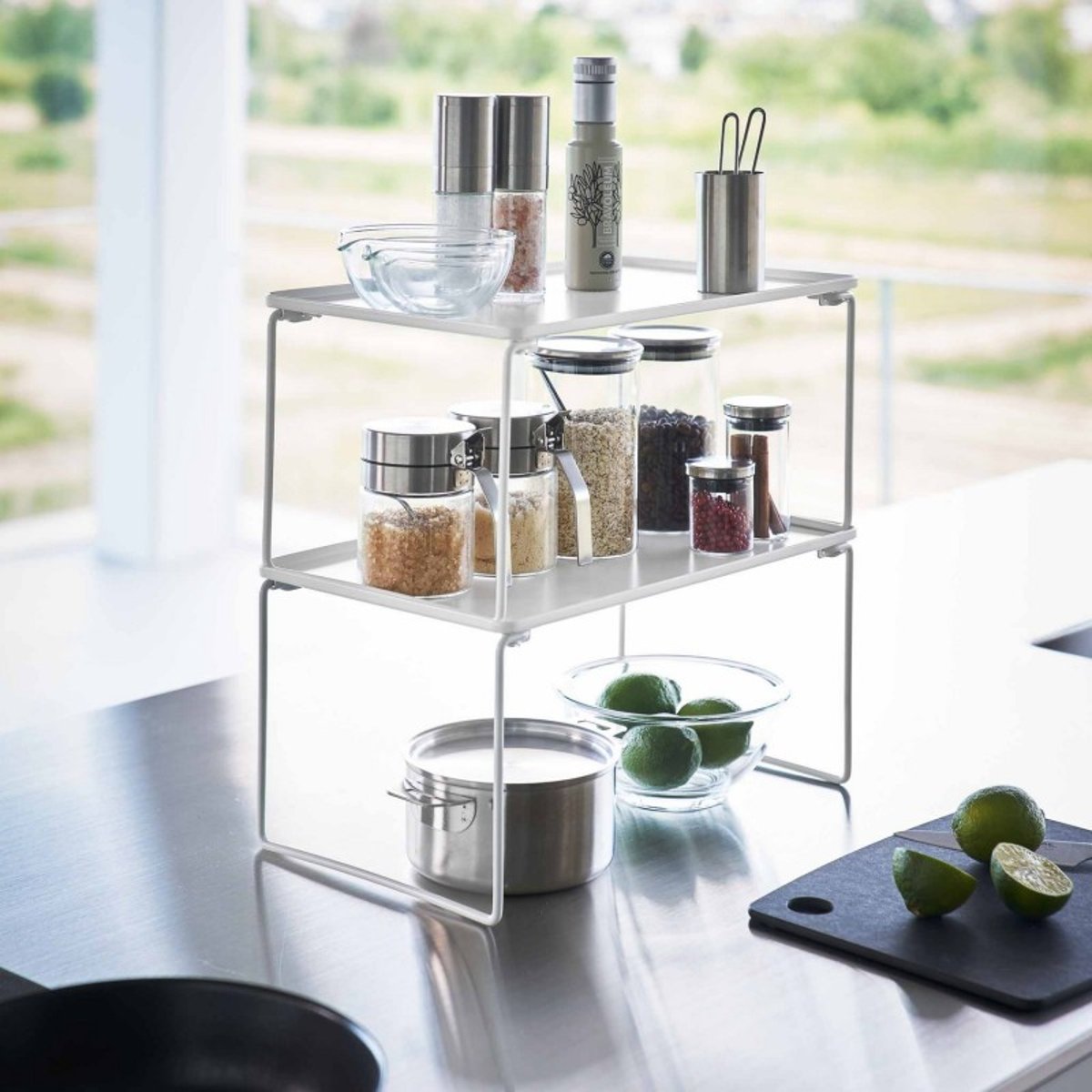 Etagère rangement plan de travail  TOWER M blanc, YAMAZAKI