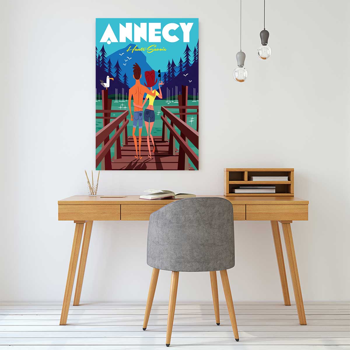 Tableau le pont des amours annecy lac tableau alu dibond, HEXOA