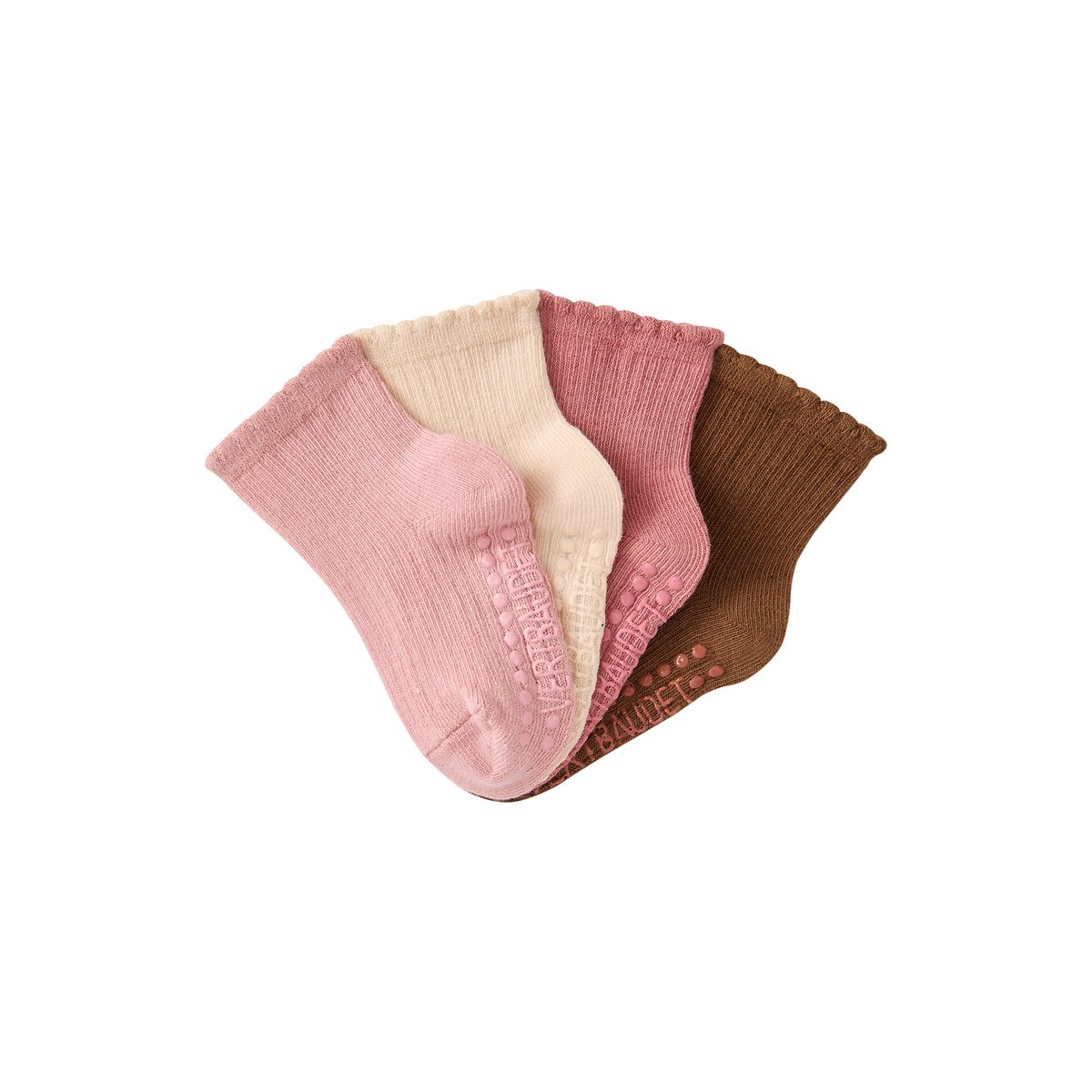 Lot de 4 chaussettes vieux rose, VERTBAUDET