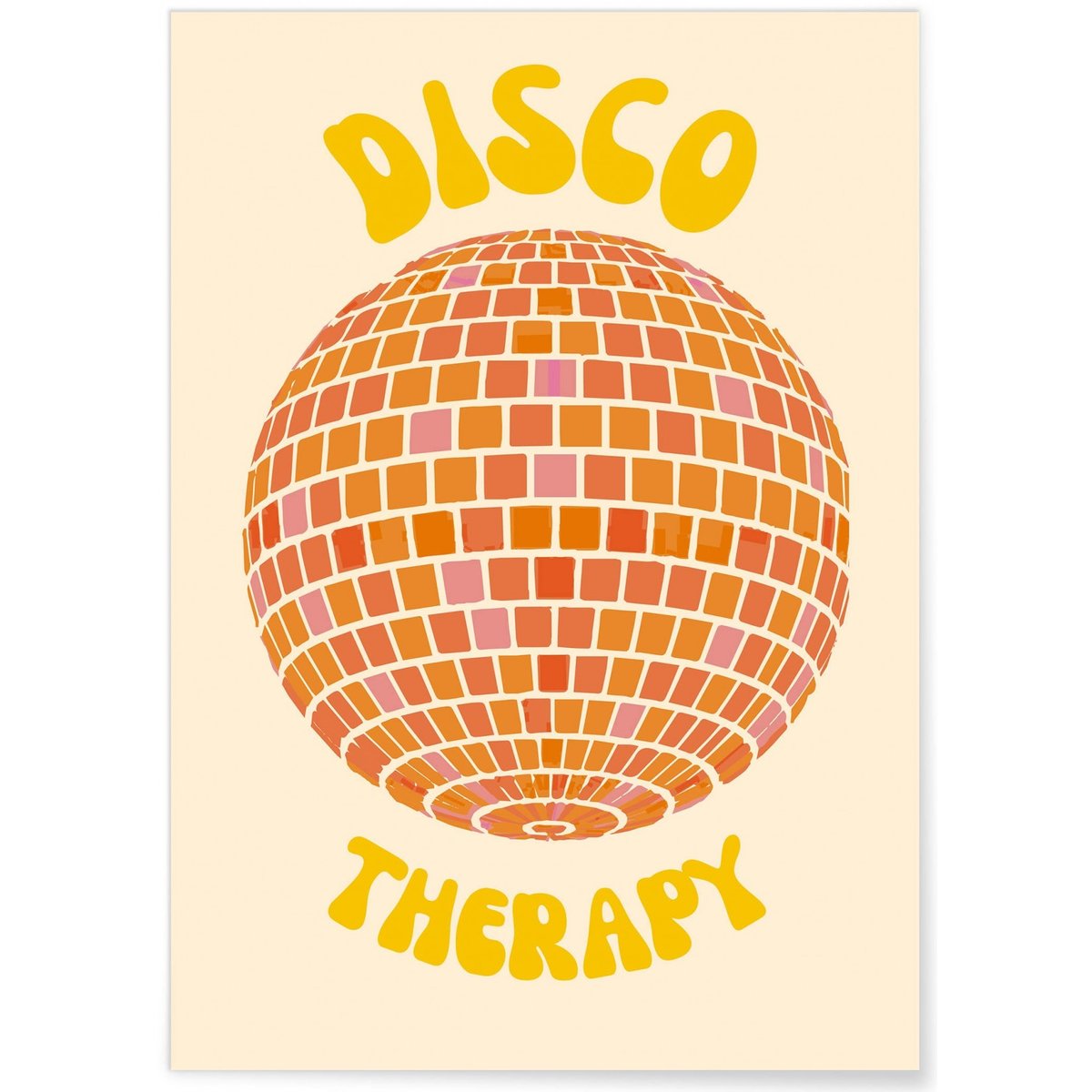 Affiche Disco Therapy 3 blanc, L'AFFICHERIE