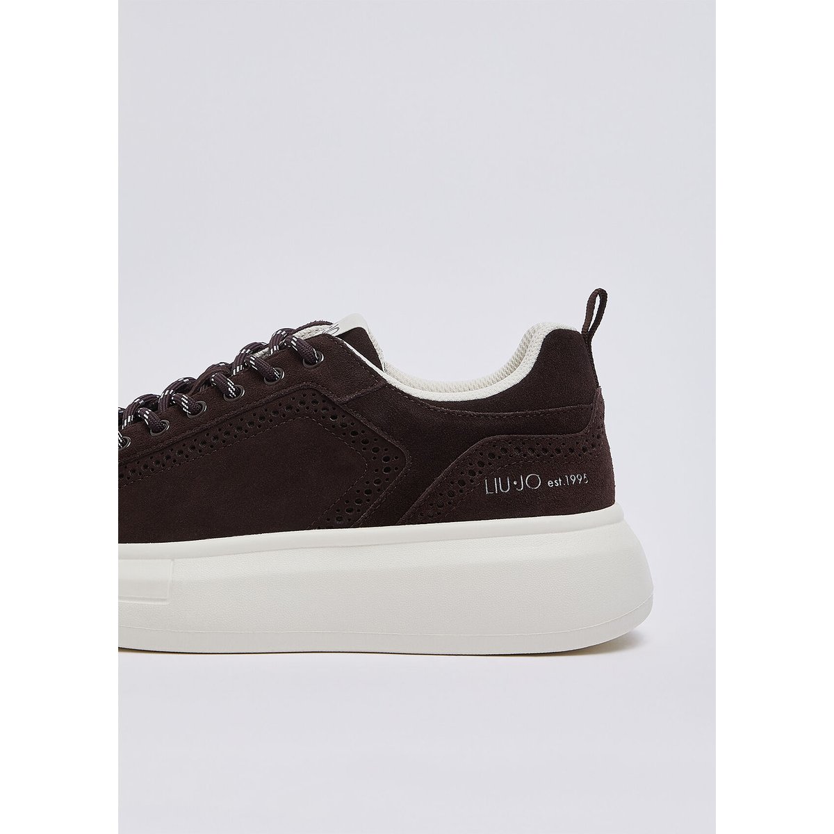 Baskets plateforme en suède marron foncé, LIU JO