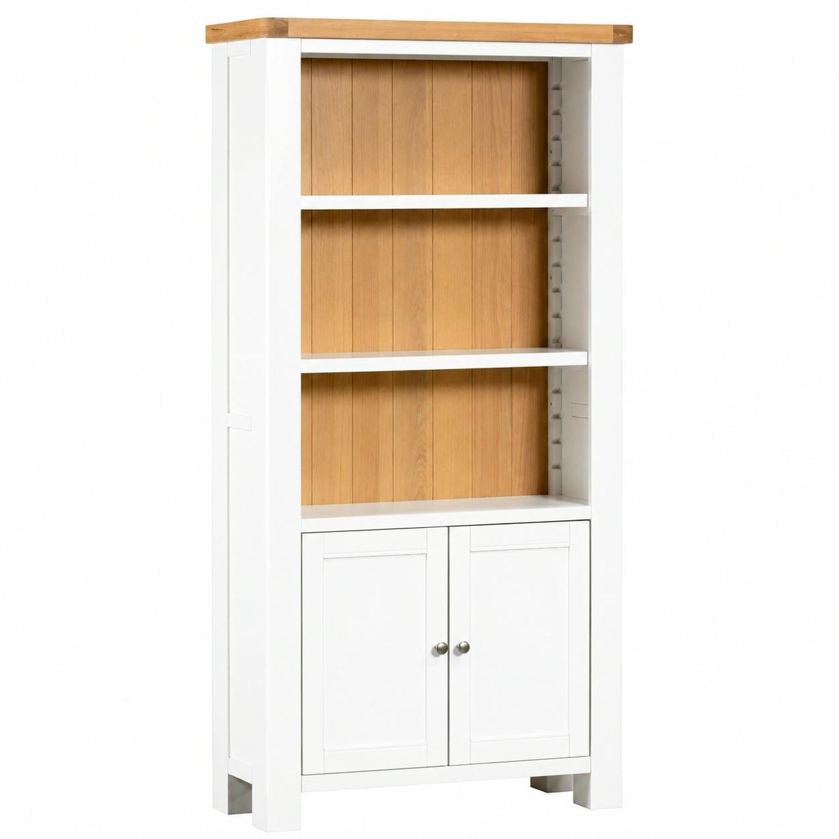Bibliothèque blanche avec rangement fermé VELIA blanc, PIER IMPORT