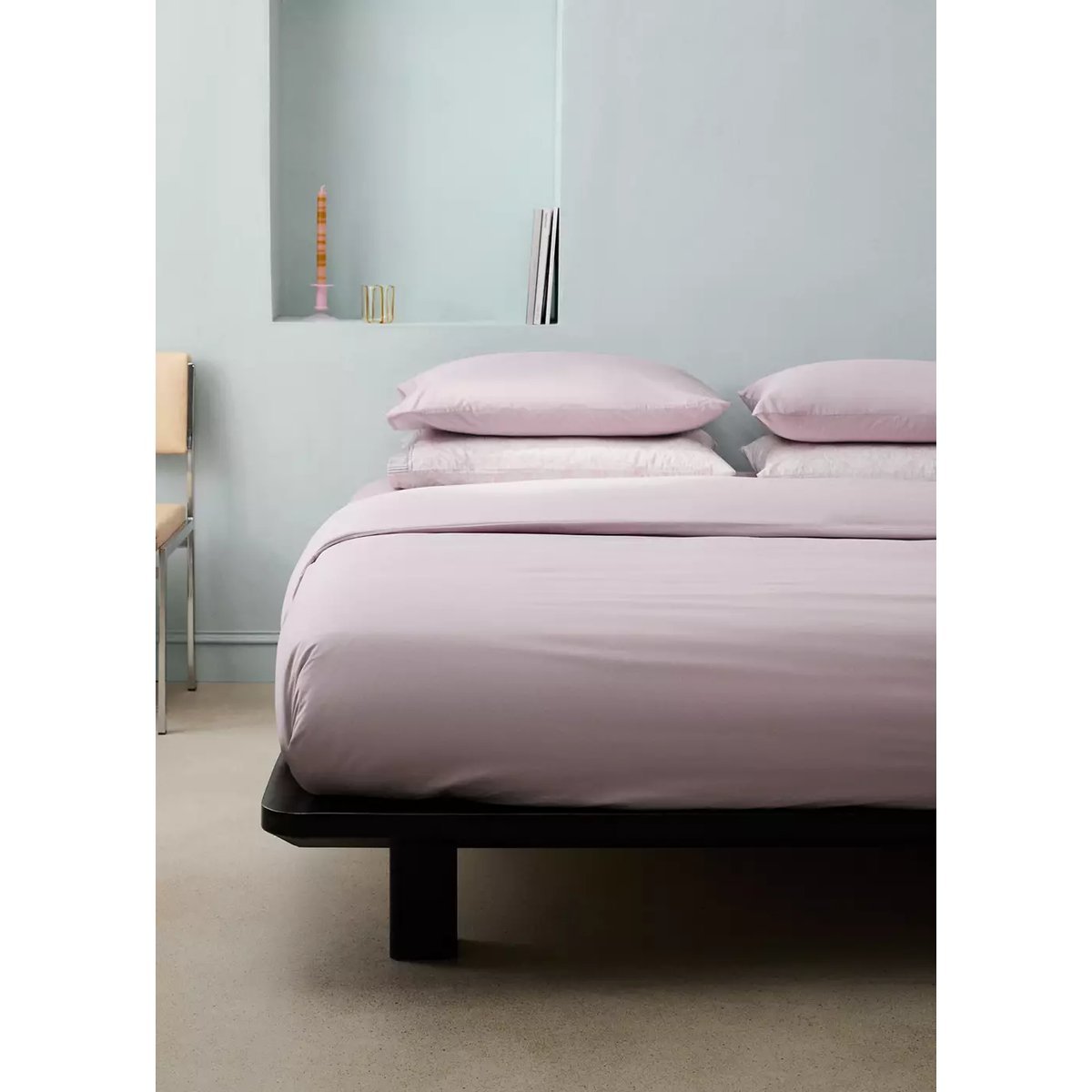 Housse de couette percale de coton 200 fils lit 200 cm violet clair/pastel, MANGO HOME