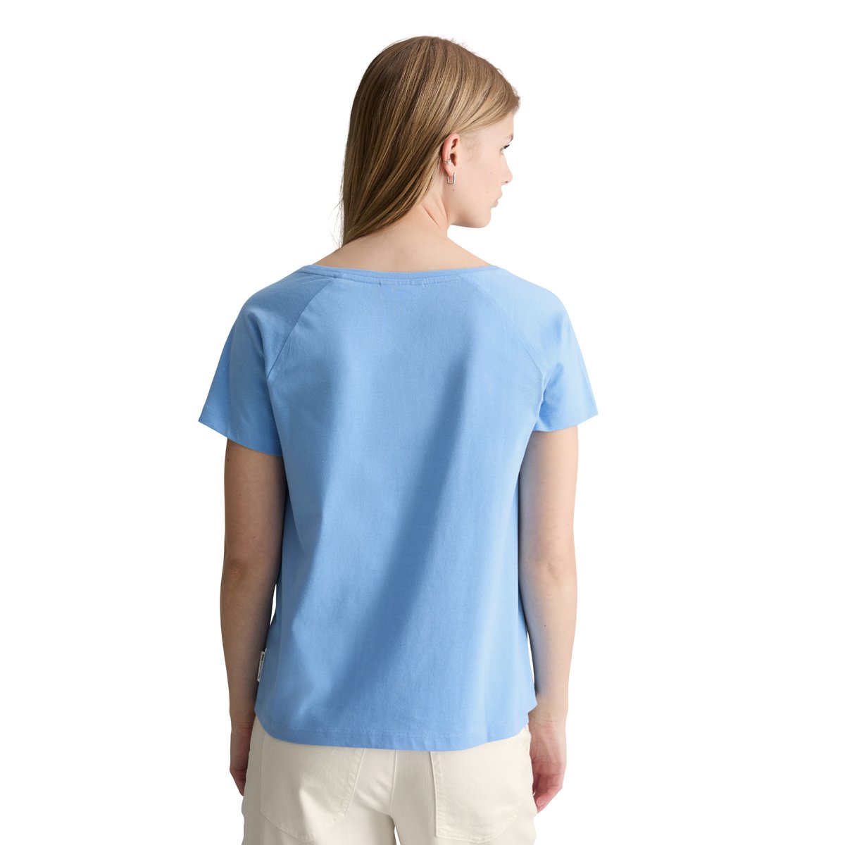 T-shirt regular en Basic Single Jersey bleu moyen, MARC O’POLO DENIM