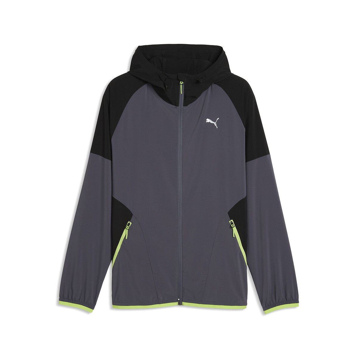 Felpa con cerniera e cappuccio girocollo antracite, PUMA
