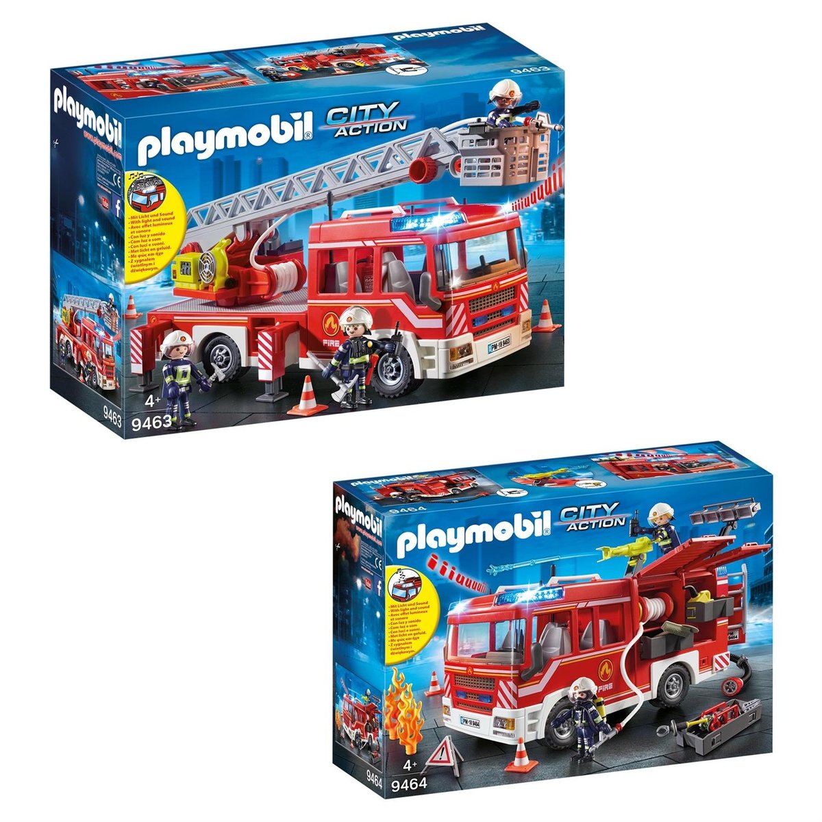 City ActionSet de 2 Boîtes Playmobil sur le thème des pompiers multicolore, PLAYMOBIL