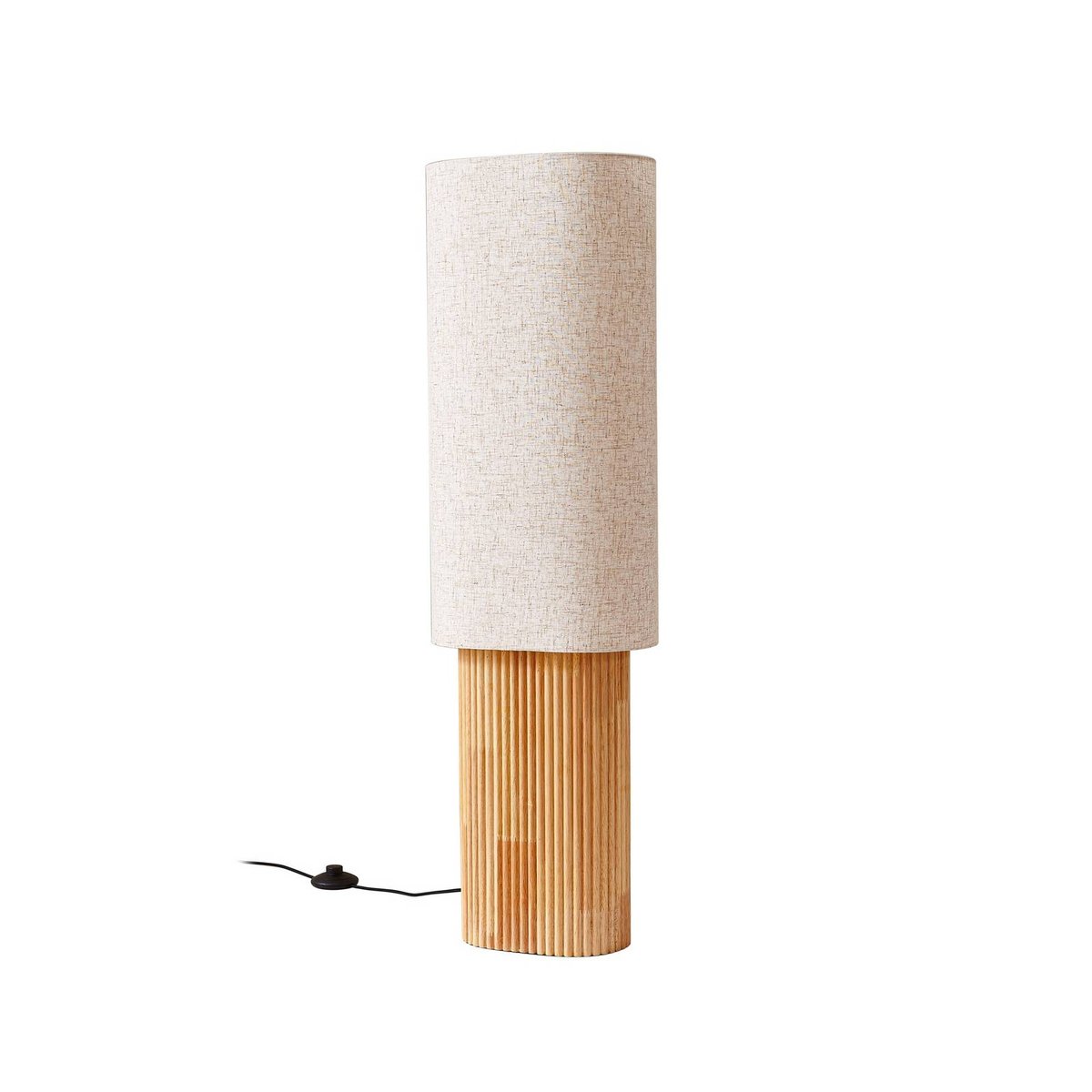 Lampadaire en bois scandinave, Kimiko bois clair, beige, LINDBY
