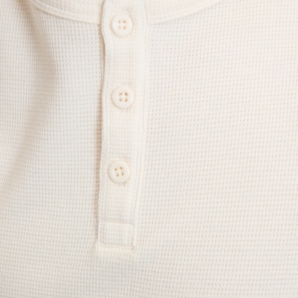 Grandad Collar T-Shirt with Long Sleeves ecru , LA REDOUTE COLLECTIONS