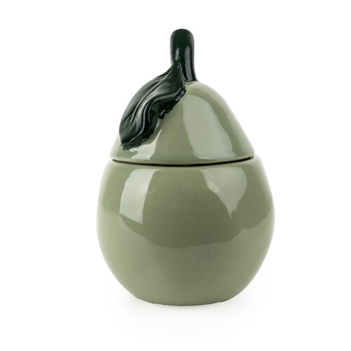 Pear Shaped Ceramic Candle in Pear Tree & Bay Leaf Scent green, SO'HOME