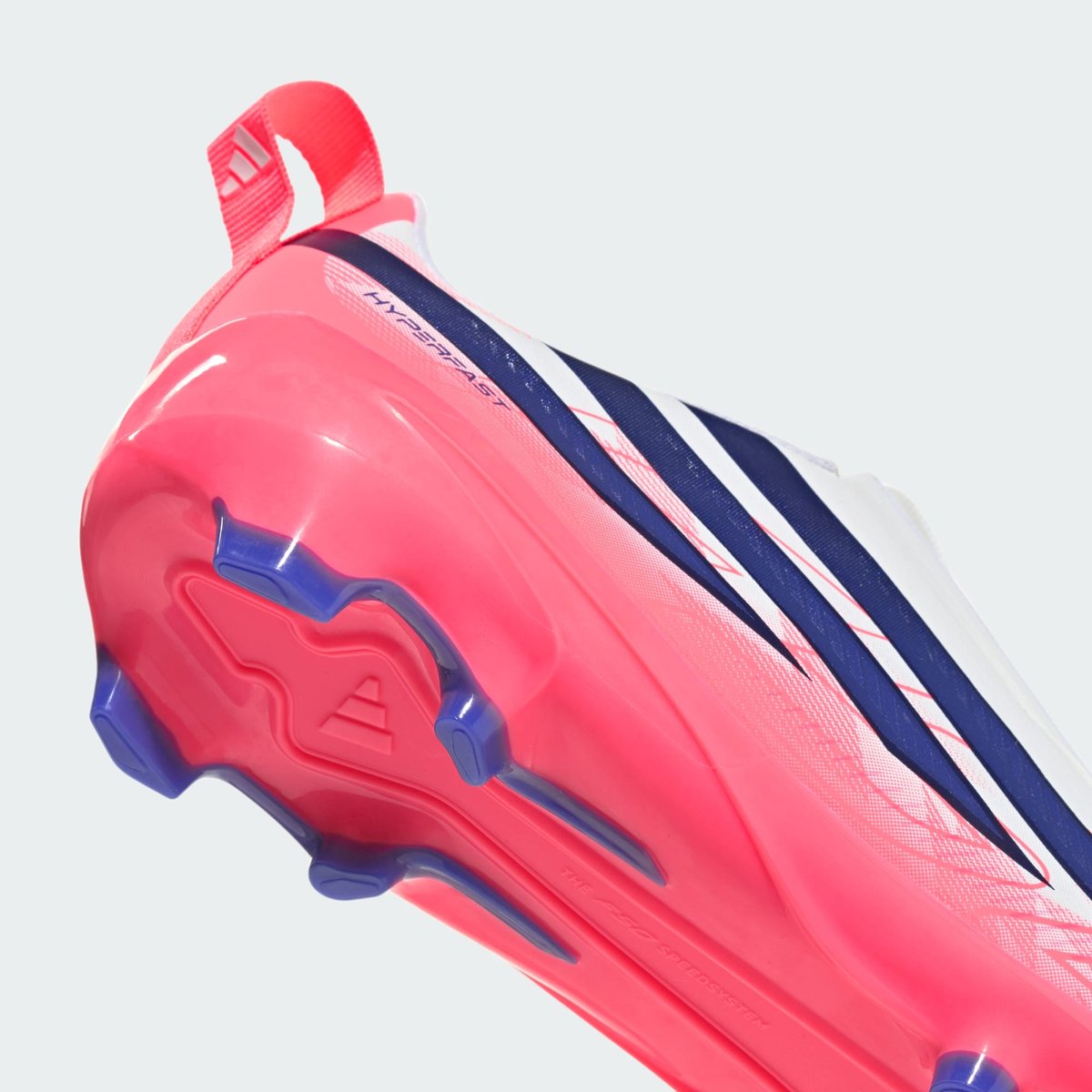 Chaussure De Football Sans Lacets F50 Hyperfast League Terrain Souple Enfants cloud white / solar purple / solar turbo, adidas Performance
