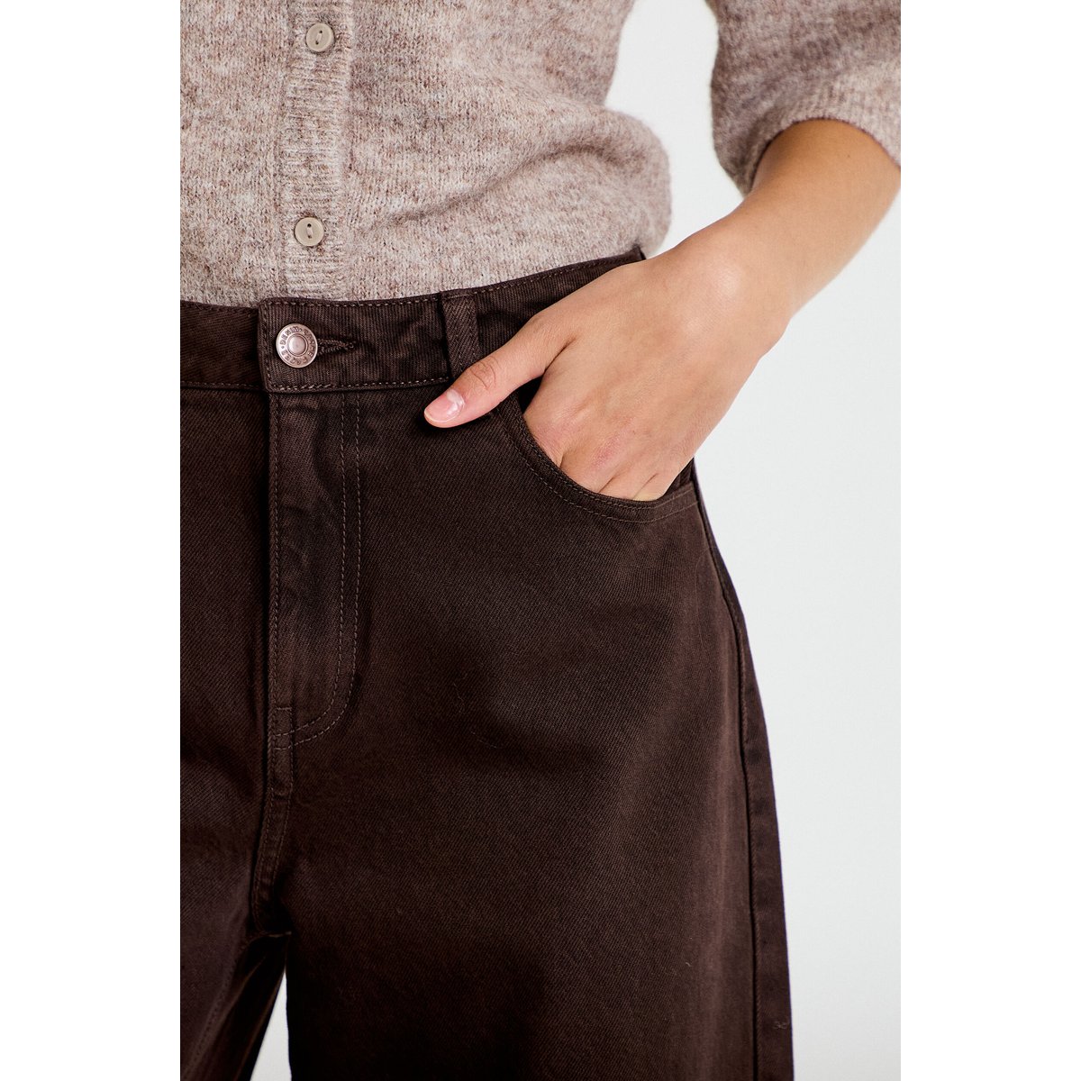 Jean bootcut taille standard marron foncé, CACHE CACHE