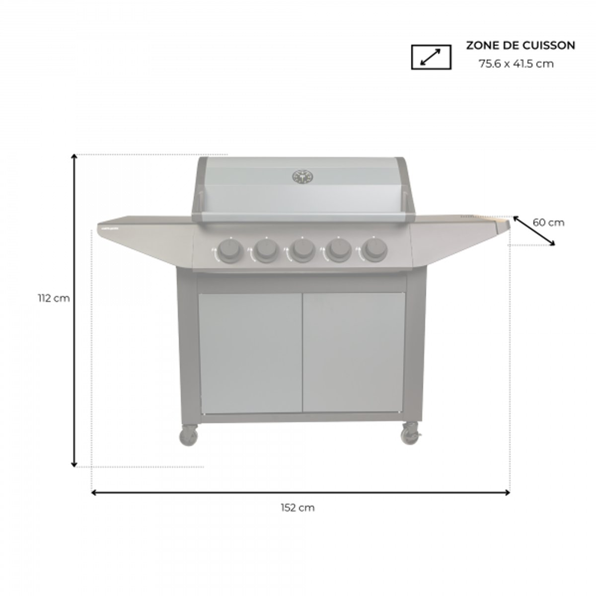 Barbecue Gaz, BURN 80 PRENIUM noir, COOK IN GARDEN