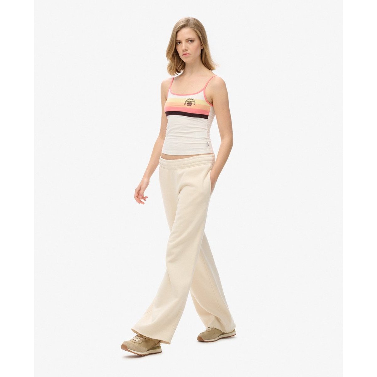 Pantalon de survêtement large délavé grège, SUPERDRY