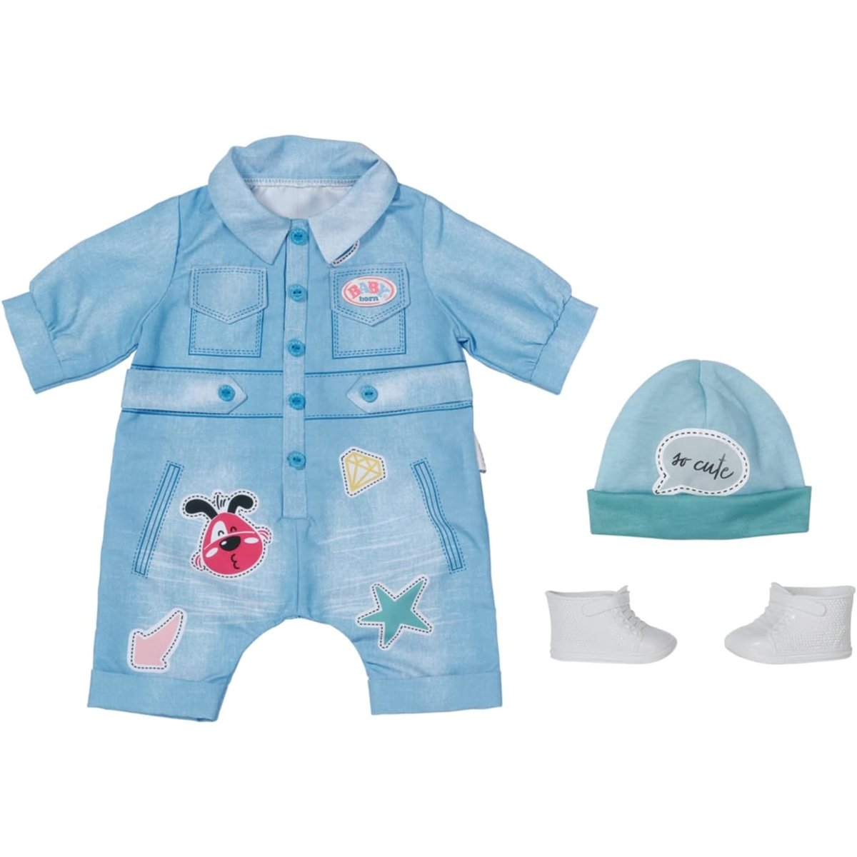 Baby born Deluxe Combinaison en jean pour poupée 43cm multicolore, ZAPF CREATION