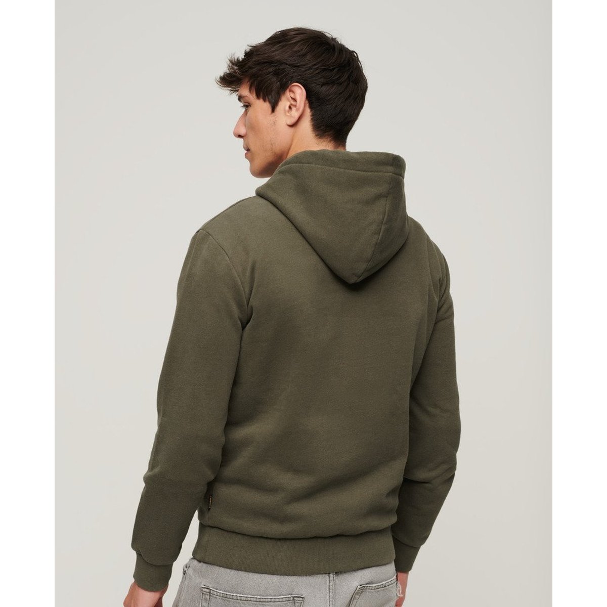 Sweat à capuche classique Vintage Logo Heritage kaki chiné, SUPERDRY