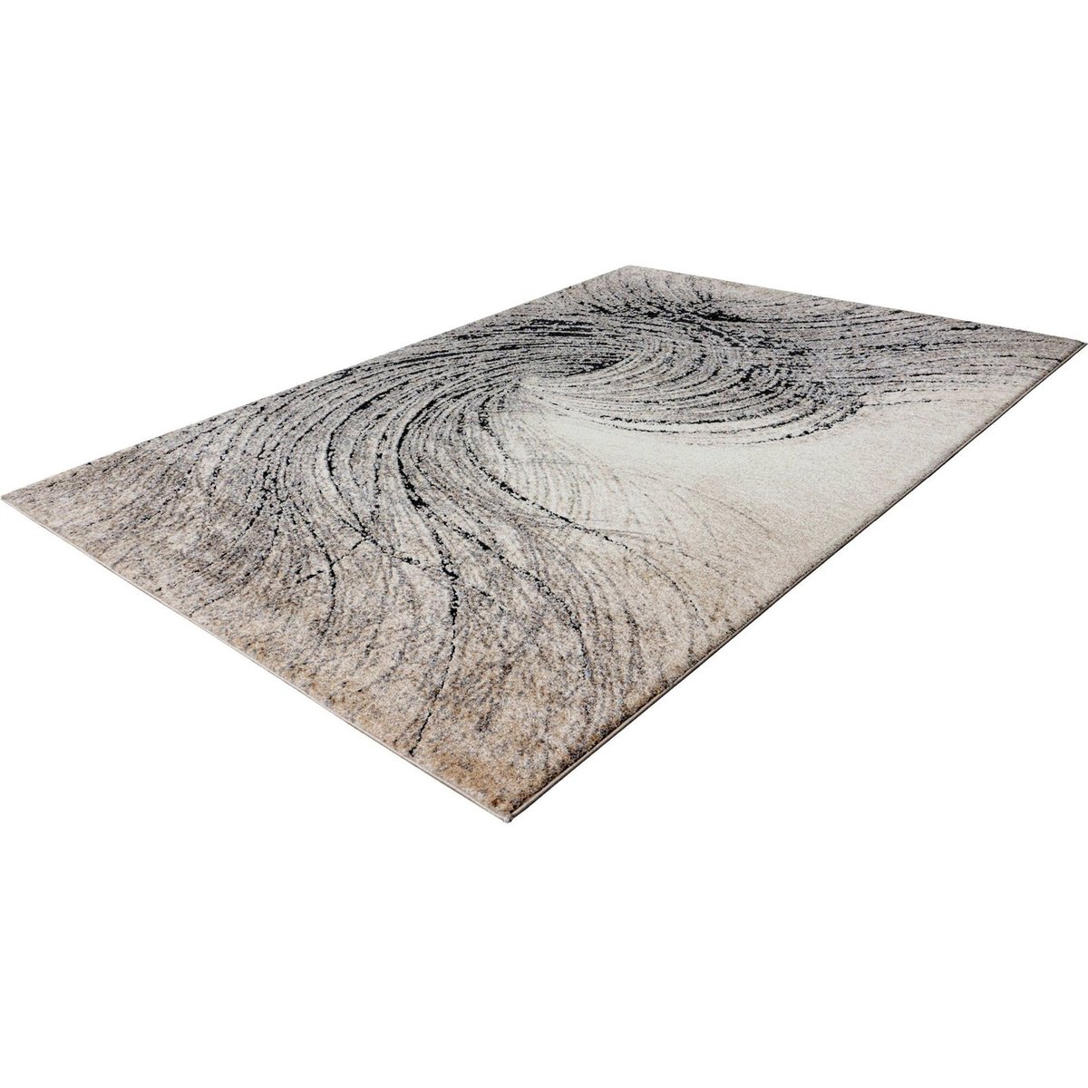 Tapis à motif marbré, Poil court, Dos jute gris clair effet marbré beige noir, ARTE ESPINA